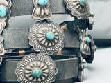 Native American Mike Rogers Vintage Navajo Turquoise Sterling Silver Concho Belt-Nativo Arts