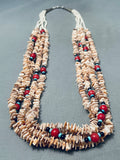 Quality Vintage Native American Navajo Sand Shell Sterling Silver Necklace