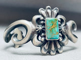 Thorn And Green Turquoise Vintage Native American Navajo Sterling Silver Bracelet-Nativo Arts