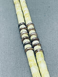 Yellow Stones Vintage Native American Navajo Hieshi Sterling Silver Necklace-Nativo Arts
