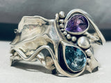 Most Unique Vintage Topaz Amethyst Sterling Silver Bracelet-Nativo Arts