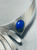 Anna Peterson Vintage Native American Navajo Lapis Sterling Silver Necklace-Nativo Arts