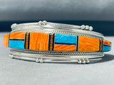 Dynamic Vintage Native American Navajo Spiny Oyster Shell Sterling Silver Bracelet-Nativo Arts