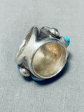 Gasp! Vintage Native American Navajo Turquoise Cluster Sterling Silver Ring-Nativo Arts