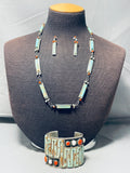 One Of The Best Ever Vintage Native American Navajo Turquoise Sterling Silver Bracelet Necklace-Nativo Arts