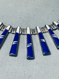 One Of The Most Intricate Ever Vintage Native American Navajo Sterling Silver Lapis Necklace-Nativo Arts