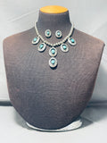 Rare Carviso Family Vintage Native American Navajo Turquoise Sterling Silver Necklace-Nativo Arts