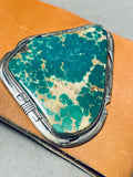 John Platero Huge Vintage Native American Navajo Green Turquoise Sterling Silver Ketoh Bracelet-Nativo Arts