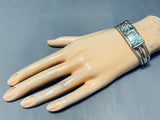Rare Turquoise Mine Native American Navajo #8 Sterling Silver Bracelet Cuff-Nativo Arts