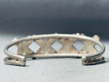 X Marks The Spot Vintage Native American Navajo Inlay Sterling Silver Bracelet-Nativo Arts