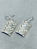 Dynamic Vintage Native American Navajo Sterling Silver Dangle Earrings-Nativo Arts