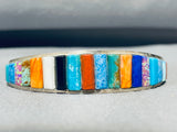 6.5 Inch Wrist Vintage Native American Navajo Turquoise Paul Largo Sterling Silver Bracelet-Nativo Arts