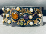 Gold Stars And Moon!!! Vintage Sterling Silver Sugulite Bracelet-Nativo Arts