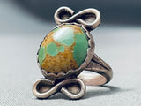 Very Rare Vintage Native American Navajo Royston Turquoise Sterling Silver Infinity Ring