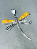 Gorgeous Native American Navajo Signed Honeybee Sterling Silver Dragonfly Pendant-Nativo Arts