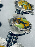 289 Grams Native American Navajo Turquoise Turtle Sterling Silver Squash Blossom Necklaces-Nativo Arts
