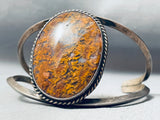 Carmel Agate Vintage Native American Navajo Sterling Silver Bracelet Old-Nativo Arts