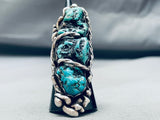 One Of The Best Nugget Turquoise Vintage Native American Navajo Sterling Silver Ring-Nativo Arts