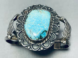 Pedals Of Turquoise Leaf Vintage Native American Navajo Sterling Silver Bracelet-Nativo Arts