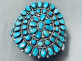 Museum Quality Vintage Native American Navajo Mid Century Turquoise Sterling Silver Bracelet