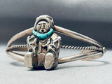 Intricate Storyteller Vintage Native American Navajo Turquoise Sterling Silver Bracelet-Nativo Arts