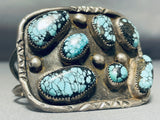 Museum Blue Wind Turquoise Vintage Native American Navajo Sterling Silver Bracelet-Nativo Arts