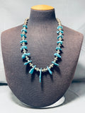 Huge Nuggets Of Turquoise Vintage Native American Navajo Sterling Silver Necklace-Nativo Arts