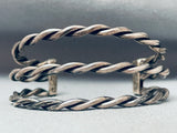 Hand Twisted Roped Vintage Native American Navajo Sterling Silver Bracelet-Nativo Arts