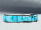 5.5 Inch Wrist Vintage Native American Navajo Spiderweb Turquoise Sterling Silver Bracelet-Nativo Arts