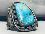 Powerful 112 Gram Vintage Native American Navajo Turquoise Sterling Silver Bracelet-Nativo Arts