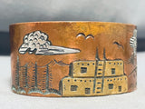 Awesome Vintage Native American Navajo Storyteller Sterling Silver Copper Bracelet-Nativo Arts