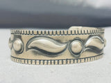 Hand Hammered Shell Native American Navajo Sterling Silver Bracelet-Nativo Arts