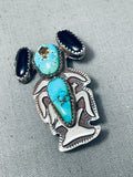 One Of The Coolest Vintage Native American Navajo Turquoise Sterling Silver Maiden Pins-Nativo Arts