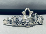 Native American Family Of Pottery Vintage Sterling Silve Rintricate Bracelet-Nativo Arts