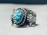 **Quality** Native American Navajo Wide Web Lander Blue Turquoise Sterling Silver Ring-Nativo Arts