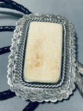 The Biggest Elk Bone Native American Navajo Sterling Silver Bolo Tie-Nativo Arts
