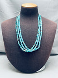 Dropdead Gorgeous Vintage Native American Navajo Deep Blue Turquoise Sterling Silver Necklace-Nativo Arts