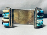 6.5 Inch Wrist Opulent Vintage Native American Navajo Turquoise Inlay Sterling Silver Bracelet-Nativo Arts