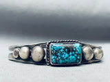 #2 Most Rare Mine Vintage Native American Navajo Lone Mountain Turquoise Sterling Bracelet-Nativo Arts