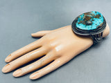 Museum Quality Vintage Native American Navajo Old Kingman Turquoise Sterling Silver Bracelet-Nativo Arts