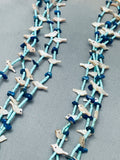 Incredible Vintage Native American Navajo Turquoise Bird Fetish Sterling Silver Necklace-Nativo Arts
