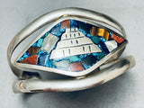 One Of The Most Unique Vintage Southwest Inlay Sterling Silver Bracelet-Nativo Arts