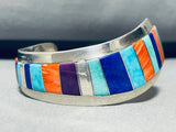 Garcia Fam Vintage Native American Navajo 6.5 Inch Wrist Sterling Silver Inlay Bracelet-Nativo Arts