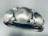 Timothy Yazzie Vintage Native American Navajo Sterling Silver Dome Bracelet-Nativo Arts