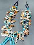 One Of The Biggest Best Vintage Navajo Shell Turquoise Necklace-Nativo Arts