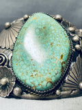 One Of Best Vintage Native American Navajo Green Spiderweb Turquoise Sterling Silver Bracelet-Nativo Arts