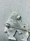 Gasp! So Cute! Vintage Native American Zuni Penguins Sterling Silver Inlay Pin-Nativo Arts