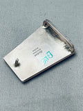 Important Vintage Native American Navajo Turquoise Sterling Silver Inlay Buckle-Nativo Arts