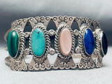 Butterfly Concho Vintage Native American Navajo Turquoise Lapis Sterling Silver Bracelet-Nativo Arts