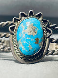 Hand Twisted Wire Cuff Vintage Native American Navajo Turquoise Sterling Silver Bracelet-Nativo Arts